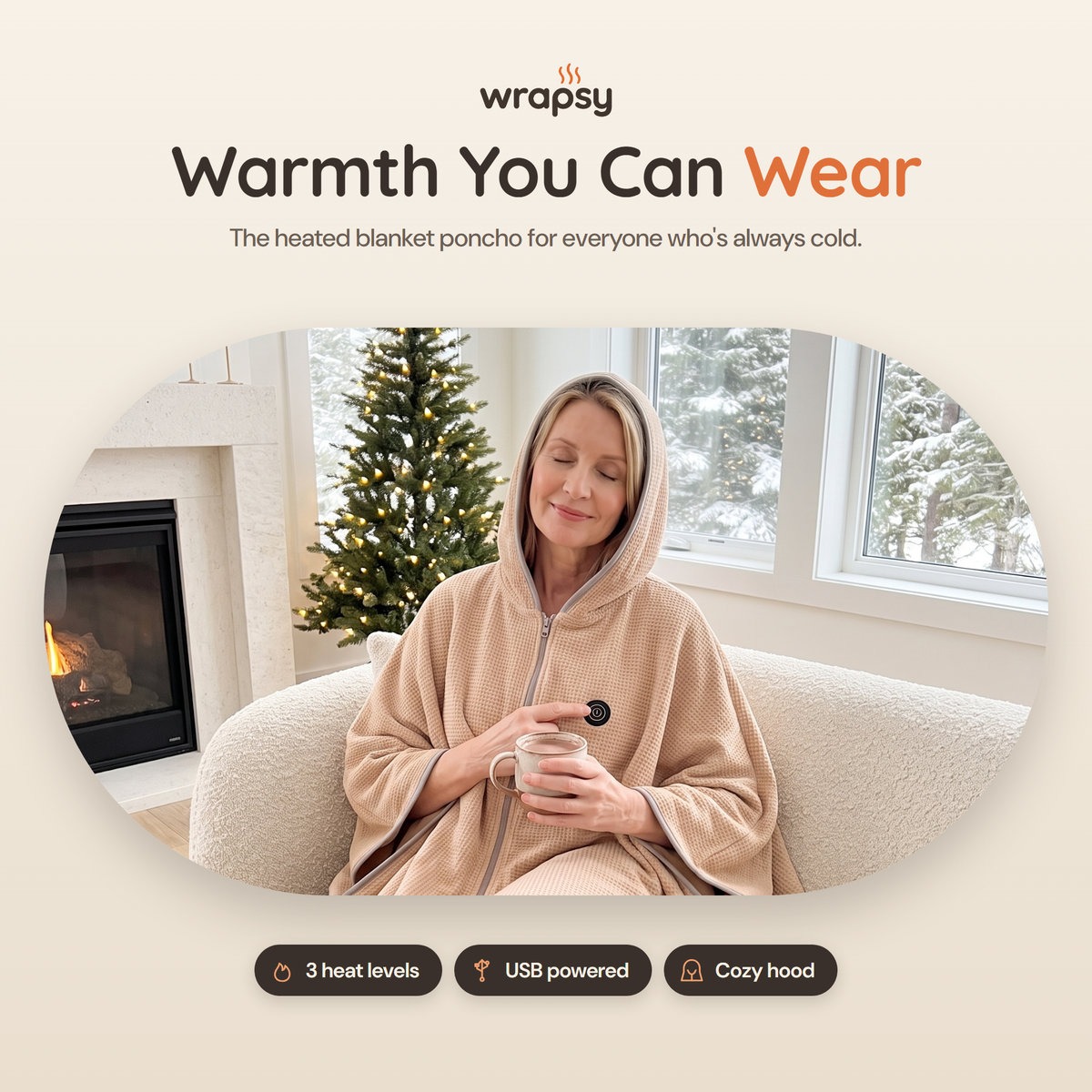 Wrapsy™ Heated Wearable Blanket