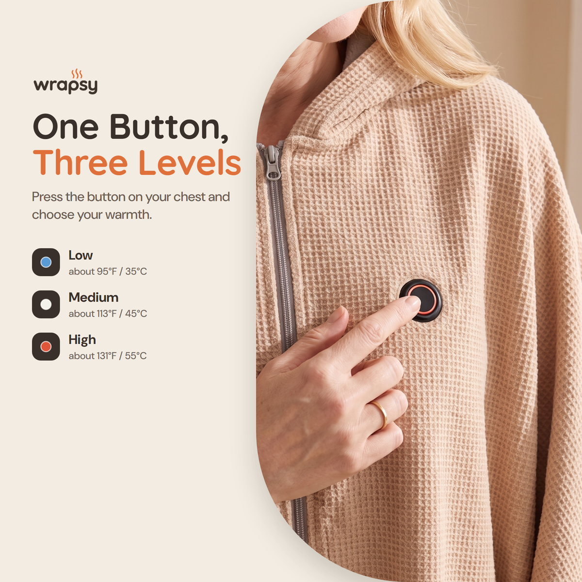 Wrapsy™ Heated Wearable Blanket