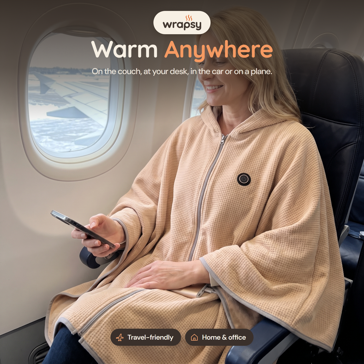 Wrapsy™ Heated Wearable Blanket