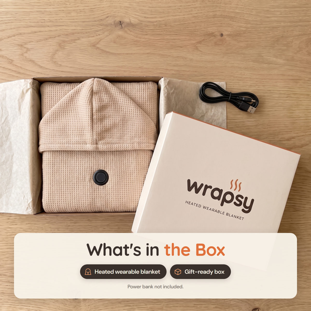 Wrapsy™ Heated Wearable Blanket